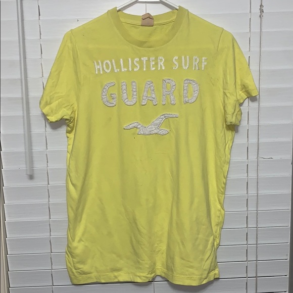 Yellow hollister logo shirt men’s - Picture 1 of 4